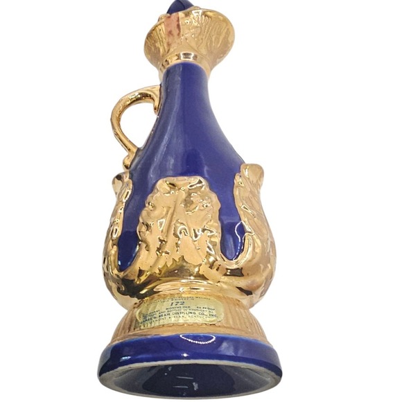 Jim Beam 1966 "Majestic" 14.5 Inch Decanter – Cobalt Blue PitcherGold Accents - Picture 4 of 16
